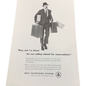 Vintage 1959 Bell Telephone System Boy Am I A Clown Ad Advertisement